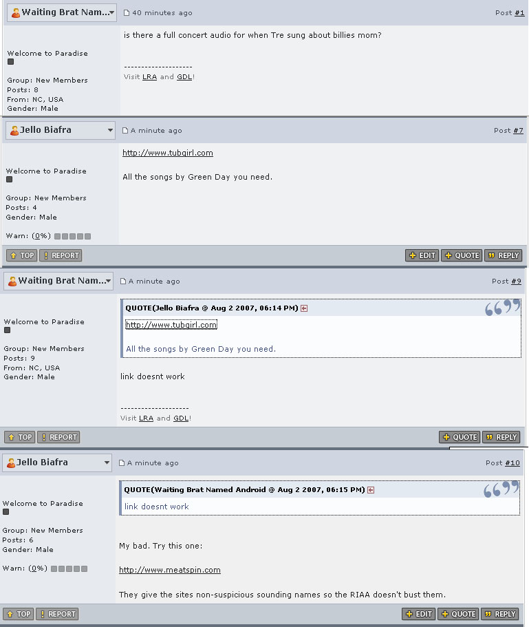 Trolling Green Day Community