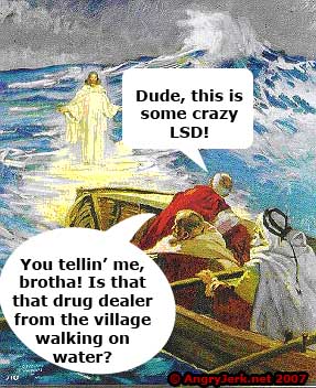 Jesus appears to some guys tripping balls.