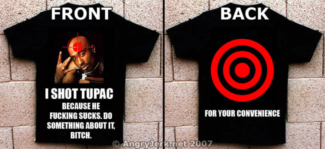 "I Shot Tupac" shirt, available now at Target.