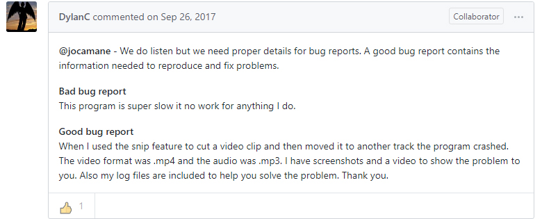 OpenShot GitHub community, Dylan's douchebaggery 2