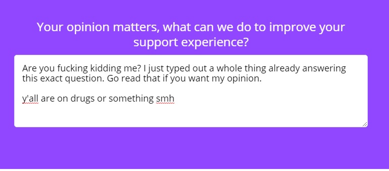 My other reply to Twitch's survey.