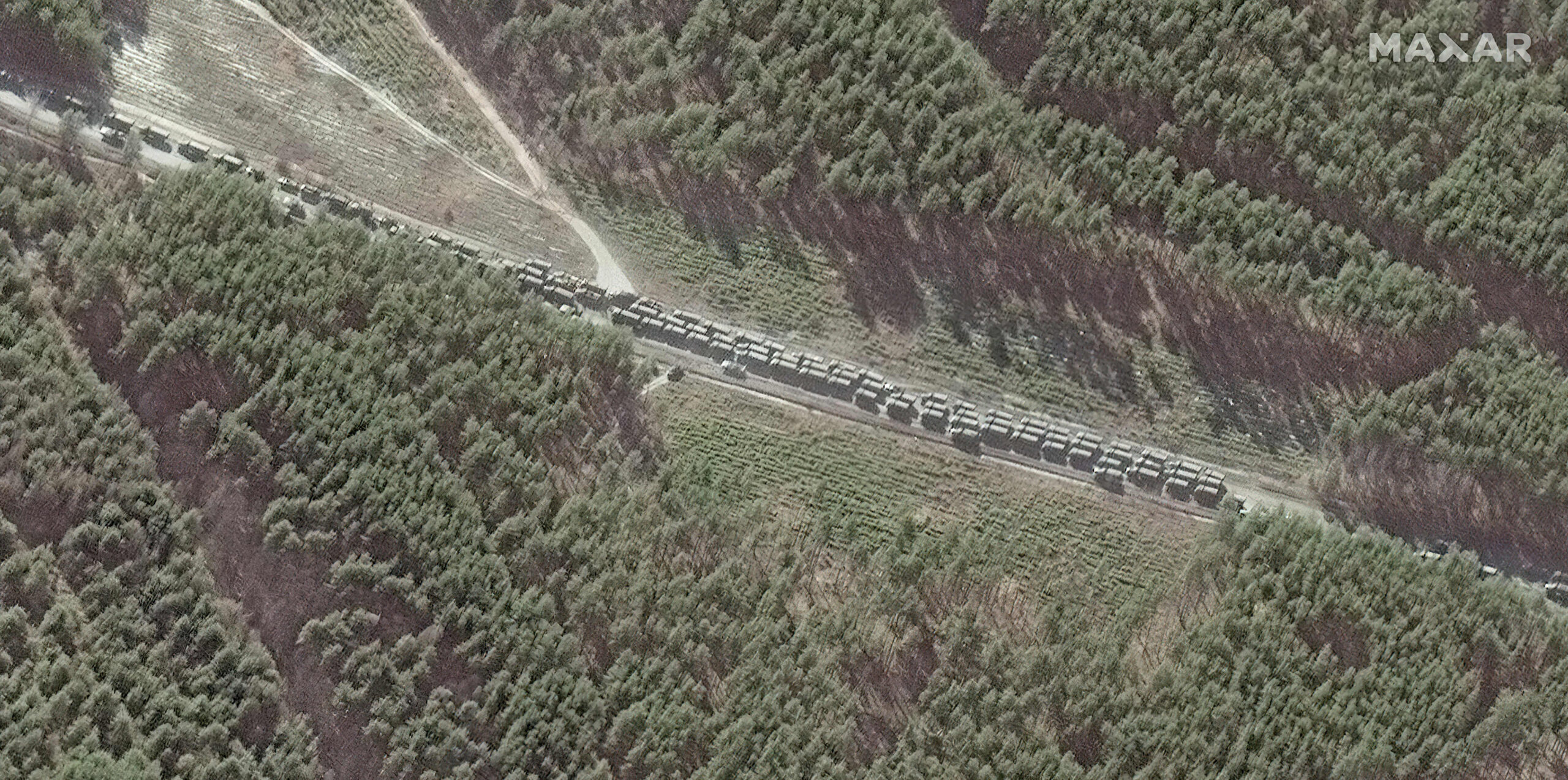 Russian tank convoy headed for Kyiv.