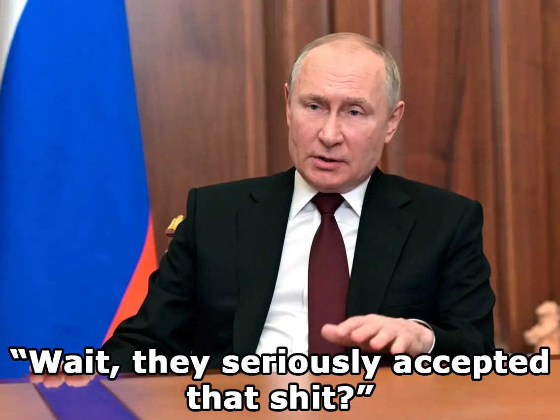 "Wait, they seriously accepted that shit?"