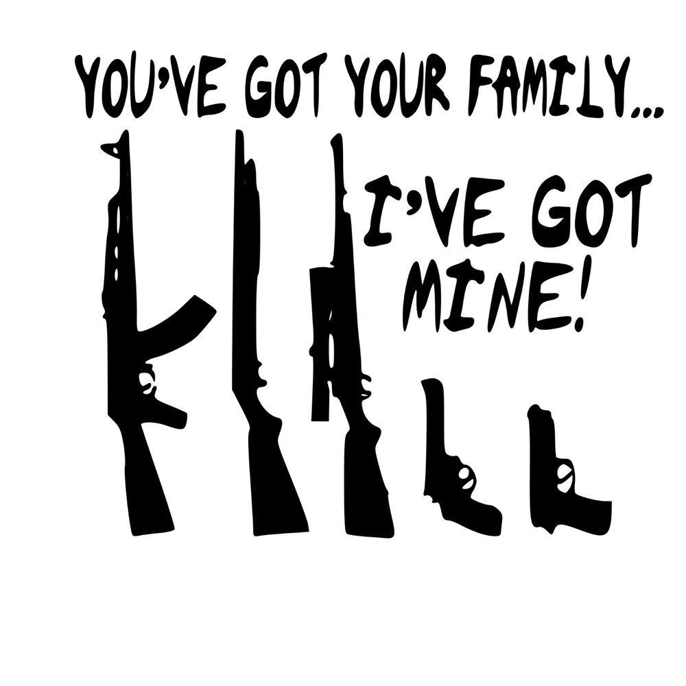Gun stick figure family