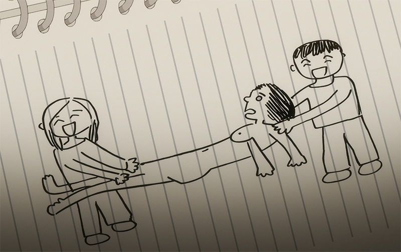 The Fable - Akira's drawing of him and Yoko helping Misaki