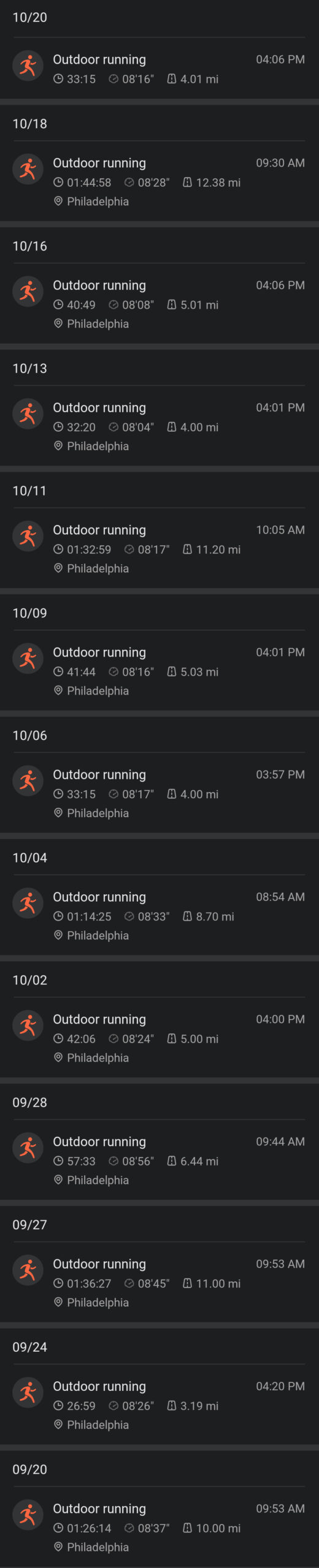 Training for the Rocky Run